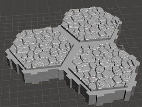 cracked stone hex tile games customized 3d print model - Mito3D