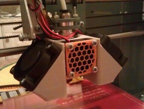 twin fan duct 40mm e3d v6 printer parts prusa i3 steel 3d print model - Mito3D