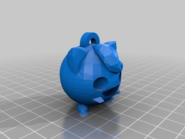 jigglypuff portachiavi più forte giocattolo gioco accessori low poly pokemon 3D print model - Mito3D