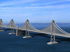 san francisco, el puente de la bahía oeste span los edificios estructuras arquitectura elegante suspensión 3d print model - Mito3D