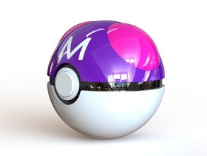 master ball totalmente funcional pokeball botón de la bisagra props gran bola greatball masterball mrfozzie poke pokemon ultra ultraball 3d print model - Mito3D