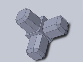 gemeinsame 2cm quadratische aluminium Rohre 3d Drucker Teile frame universal joint 3d print model - Mito3D