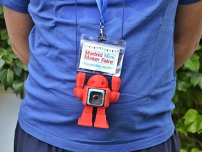 maker faire robot polaroid cube camera mount madrid makerfarm 3d print model - Mito3D