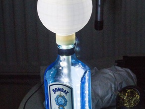 upcycled sapphire gin led lamp decor cap desk globe leds strip light 3d print model - Mito3D