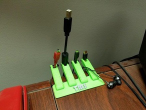 desktop montiert Kabel Halter office abs Kabel-management geschwungene Schreibtisch lulzbot mini matterhackers Veranstalter 3d print model - Mito3D