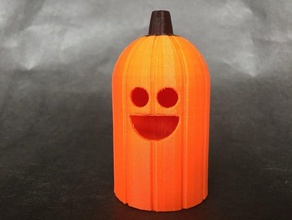 happy tea light pumpkin decor halloween prop jack-o-lantern candle 3d print model - Mito3D