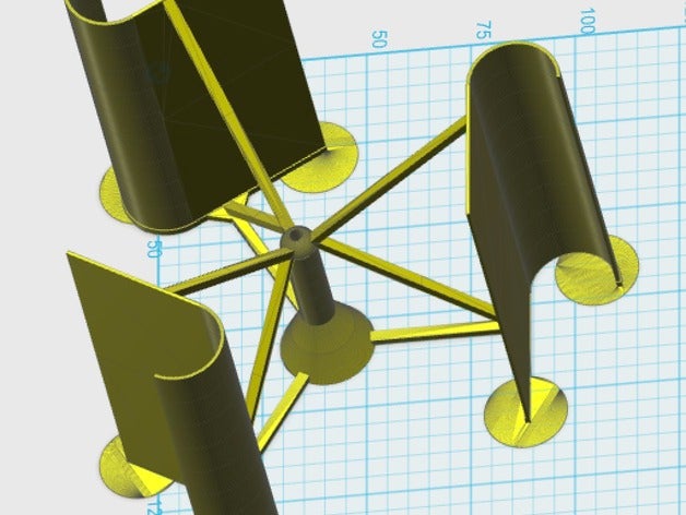 semplice verticale mulino a vento vawt l'elettronica il generatore della turbina di 3D print model - Mito3D