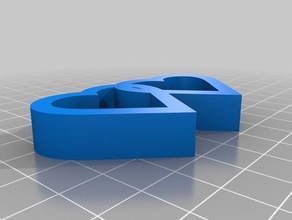 two hearts together 3d print model - Mito3D