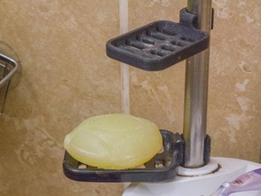 sabão em barra titular casa de banho pólo montagem poste chuveiro acessórios com duche transportador do gancho bandeja soapdish prato saboneteira porta sabonete a 3d print model - Mito3D