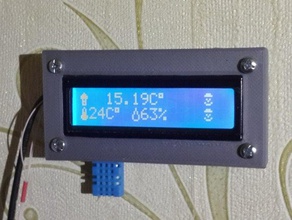 caixa casa termometr arduino pro mini lcd 1602 família 3d print model - Mito3D