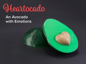 heartocado avocado emozioni interattiva cibo amore legno 3d print model - Mito3D
