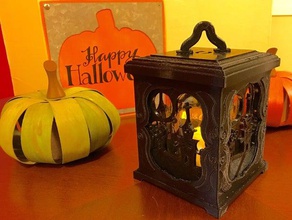 halloween frasco de vidro lanterna decoração 3d print model - Mito3D