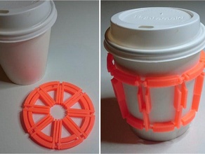collapsible cup holderpad food drink collapsable cupholder 3d print model - Mito3D