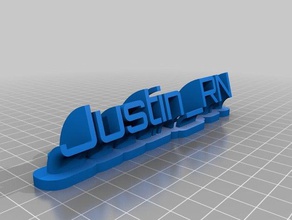 justin rn nameplate office customized 3d print model - Mito3D