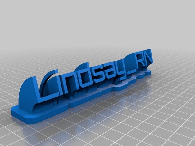 lindsay rn nameplate office customized 3D print model - Mito3D