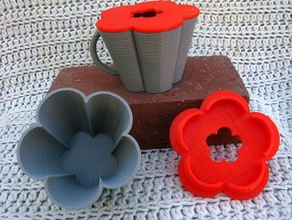 cup lid five cusps math art openscad 3d print model - Mito3D