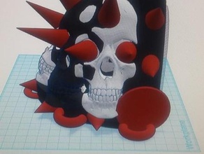 spikey crâne palderon des boucles d'oreilles armure paulderon 3d print model - Mito3D