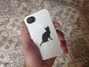iphone 4s şablon durumda kedi aksesuarlar özelleştirilmiş 3d print model - Mito3D