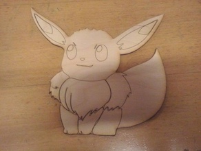 pokemon eevee 2d art lasercut 3d print model - Mito3D