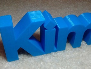 kim sinais logotipos 3d nome nomes 3d print model - Mito3D