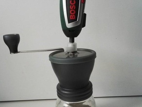 hario skerton moinho de café chave fenda elétrica adaptador a cozinha jantar bosch ixo moedor hex pouco quarto polegada 3d print model - Mito3D