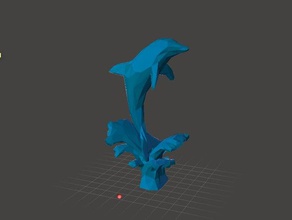dolphin jumping low poly animals sea life 3d print model - Mito3D