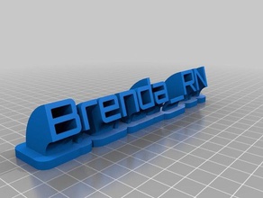 brenda rn nameplate office customized 3d print model - Mito3D