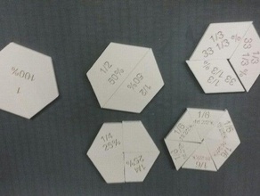 hexagon fraction manipulators math 3d print model - Mito3D