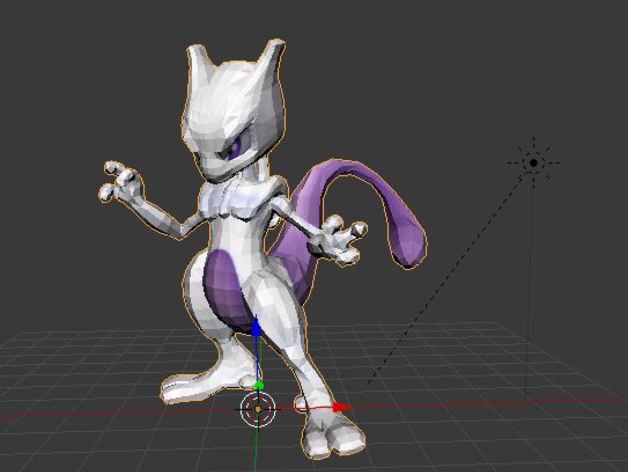 mewtwo v2 creatures pokemon figures 3D print model - Mito3D