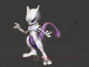 mewtwo v2 le creature pokemon figure 3d print model - Mito3D