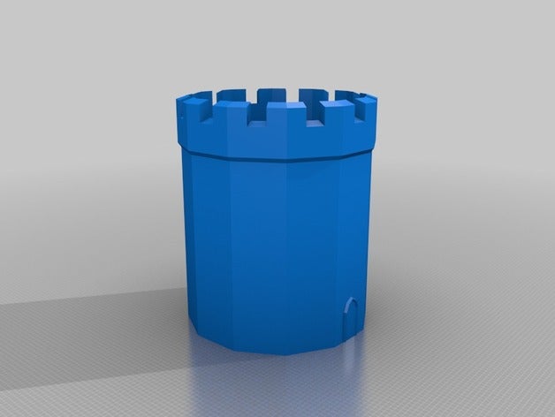 Kalesi Kulesi yuvarlak kısa sahne kale kule 3D print model - Mito3D