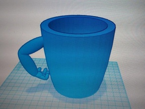 cup arm 3d printing coffee mug 3d print model - Mito3D