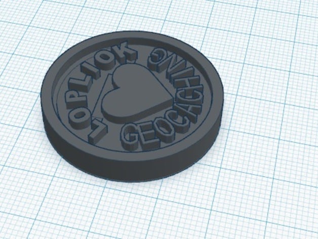 geocoin benim 3d baskı baskılı önbellek geocaching tinkercad 3D print model - Mito3D