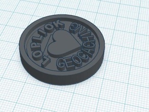 meine geocoin 3d drucken 3d-gedruckt 3d-drucken cache geocaching tinkercad 3d print model - Mito3D