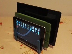 multi-tablet holder v100 organization stand tablet table 3d print model - Mito3D