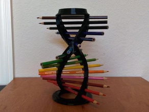 hélice d'adn porte-crayon art de la biologie l'adn du modèle double moléculaire pencilholder science 3d print model - Mito3D