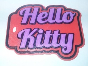 hello kitty porte-clés de personnalisé 3d print model - Mito3D