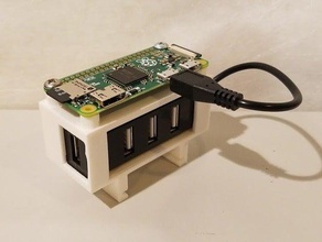 pi zero din rail mount usb computer raspberry case 3d print model - Mito3D