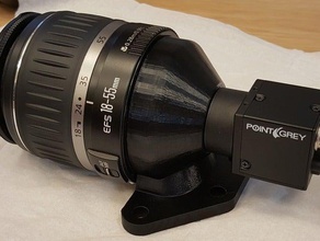 canon ef objectif c-mount stand de la caméra baïonnette appareil photo l'adaptateur eos cmount machine vision l'optique fileté 3d print model - Mito3D