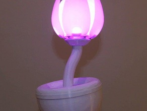 blooming flower night light decor instructables lamp led lily 3d print model - Mito3D