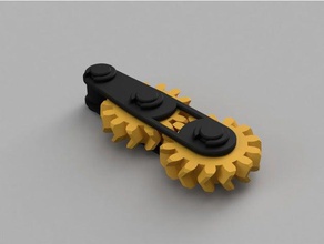 geared keychain fidget toy keychains herringbone 3d print model - Mito3D
