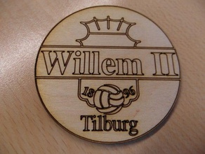 willem ii logotipo 2d a arte lasercut futebol emblemas 3d print model - Mito3D