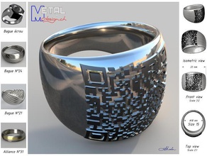bague qrcode anéis anel bijoux jóias 3d print model - Mito3D