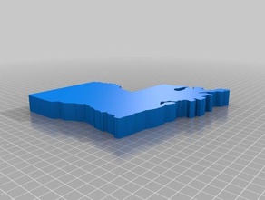 louisiana learning state 3d print model - Mito3D