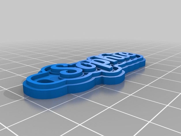 my customized multiline tag keychainsophi 3D print model - Mito3D