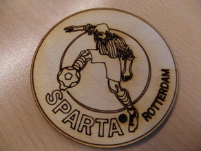 sparta rotterdam 2d lasercut logo soccer badges 3d print model - Mito3D