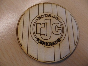 roda jc kerkrade logo 2d art lasercut calcio badge 3d print model - Mito3D