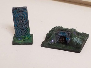 barrow entrance mossy moorstone playsets dnd dungeons dragons miniatures openforge rpg terrain true tiles wargaming 3d print model - Mito3D