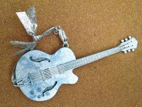 semi hollow body guitar ornament decor 3d print model - Mito3D