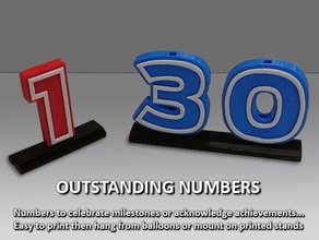 outstanding numbers art anniversary awards awareness birthday candle stick celebration digits firewall house numbbers party prize reward trophy 3d print model - Mito3D
